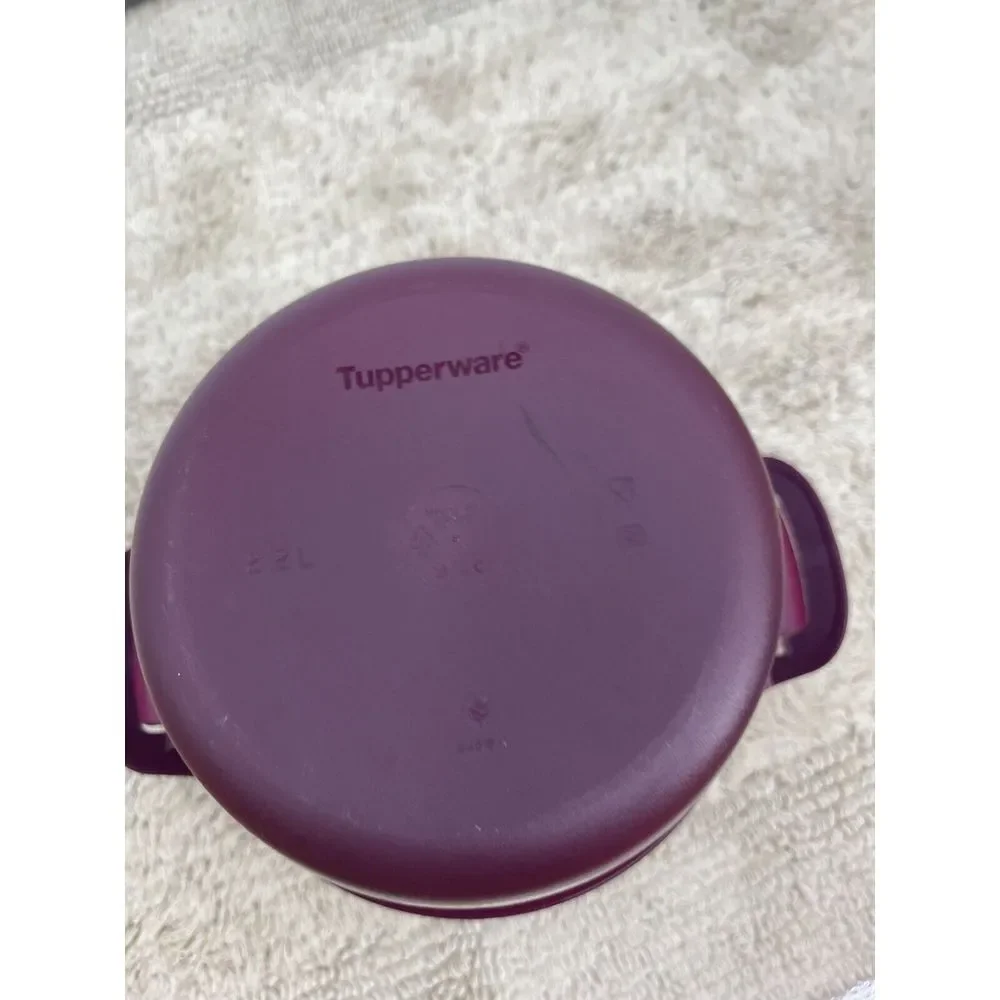 Tupperware 6451 Microwave Rice Maker Steamer Cooker 2 Piece Set Purple 2.2L Bowl